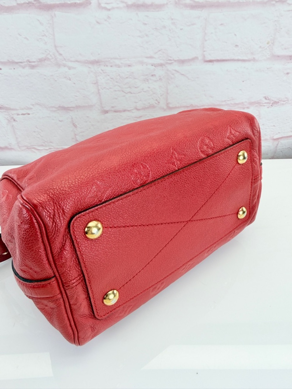 Authentic Louis Vuitton Red Empreinte Speedy 25 Handbag Shoulder Bag - Picture 6 of 15